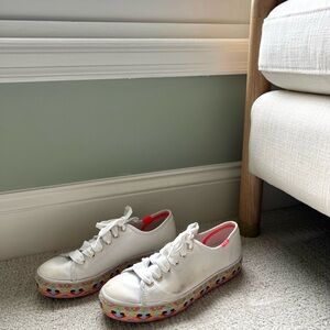 Keds White Sneakers with Colorful Soles